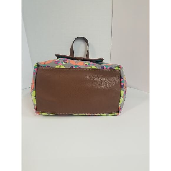 LILY BLOOM Floral Purse Shoulder Tote Large Lime Green Orange Blue Turquoise - Picture 6 of 10